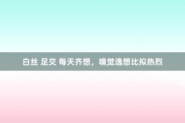 白丝 足交 每天齐想，嗅觉逸想比拟热烈