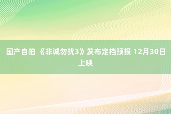 国产自拍 《非诚勿扰3》发布定档预报 12月30日上映