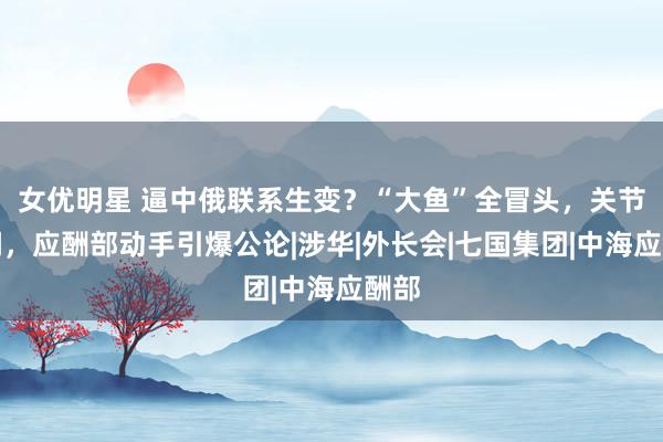 女优明星 逼中俄联系生变？“大鱼”全冒头，关节时间，应酬部动手引爆公论|涉华|外长会|七国集团|中海应酬部